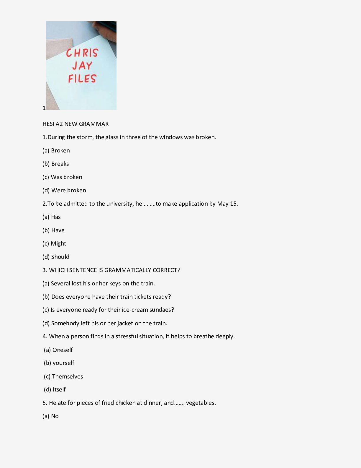 Preview image for HESI A2 NEW GRAMMAR FILES 2021